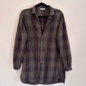 Free People x CP Shades Longline Flannel Tunic Top XS